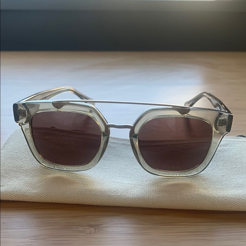 Madewell Clear Acetate Frame Square Sunglasses